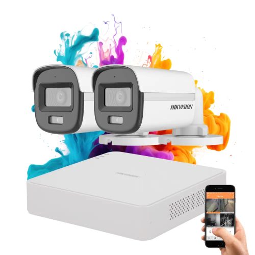 Hikvision ColorVu 2-camera security system with 5MP colour night vision