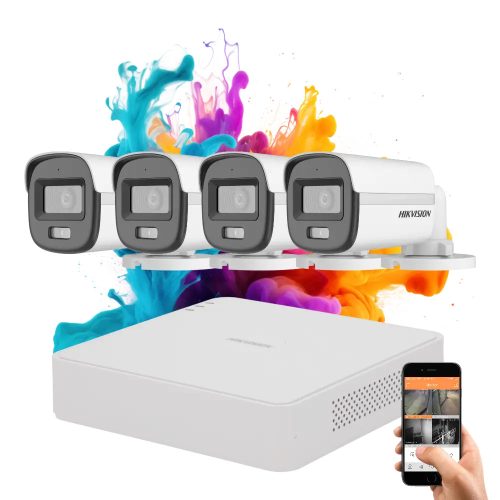 Hikvision ColorVu 4-camera security system with 5MP colour night vision
