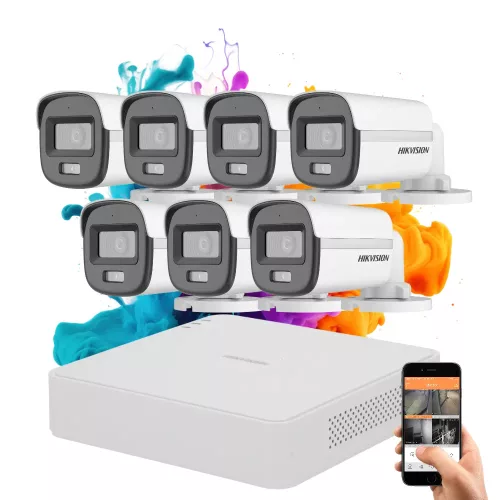 Hikvision ColorVu 7-camera security system with 5MP colour night vision