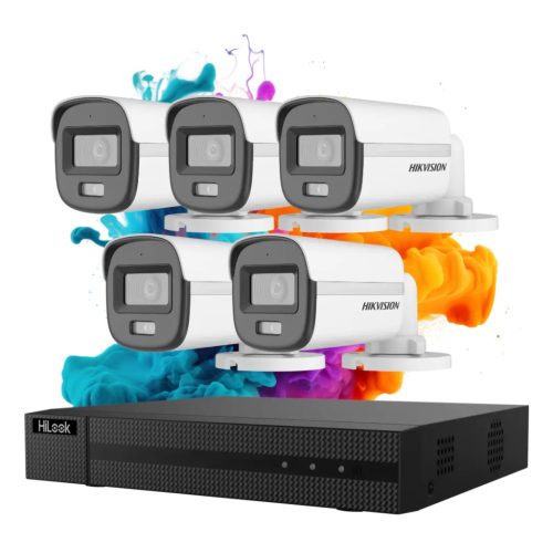 Hikvision HiLook ColorVu 5-camera security system with 5MP colour night vision