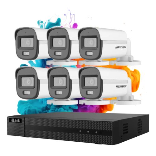 Hikvision HiLook ColorVu 6-camera security system with 5MP colour night vision