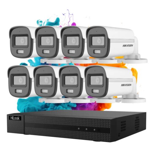 Hikvision HiLook ColorVu 8-camera security system with 5MP colour night vision