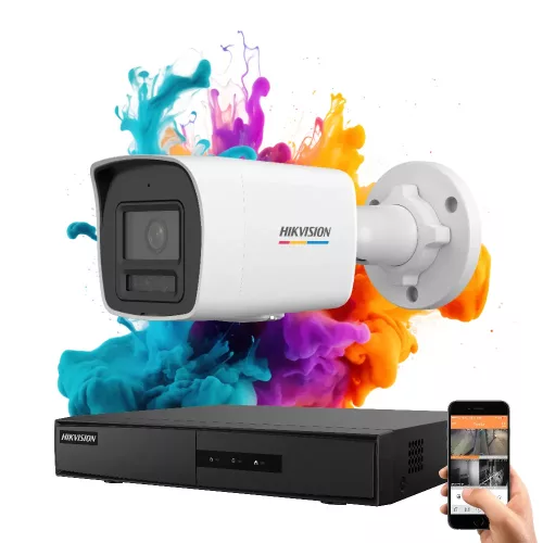 Hikvision ColorVu 1-camera IP surveillance system with 6MP colour night vision