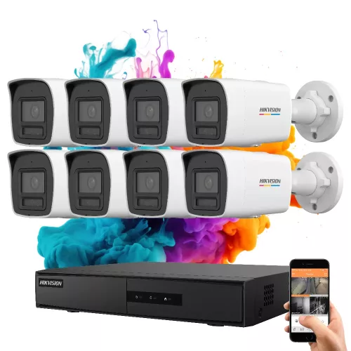 Hikvision ColorVu 8-camera IP system with 6MP color night vision