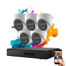   Hikvision ColorVu 5 IP dome camera system with 6MP colour night vision