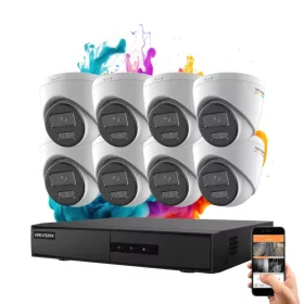   Hikvision ColorVu 8-camera IP dome system with 6MP colour night vision