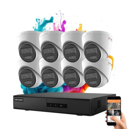Hikvision ColorVu 8-camera IP dome system with 6MP colour night vision