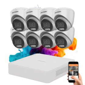   Hikvision ColorVu 8-camera dome security system with 5MP full-colour night vision