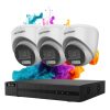 Hikvision HiLook ColorVu 3-camera dome security system 5MP with colour night vision