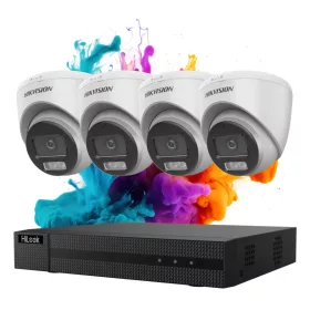   Hikvision HiLook ColorVu 4-camera dome security system 5MP with full-colour night vision
