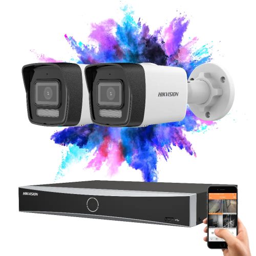 Hikvision 2-camera IP security system 8MP with colour night vision