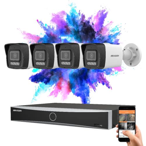 Hikvision 4-camera IP security system 8MP with color night vision