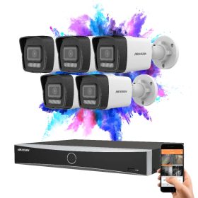  Hikvision 5 security camera IP system 8MP with colour night vision