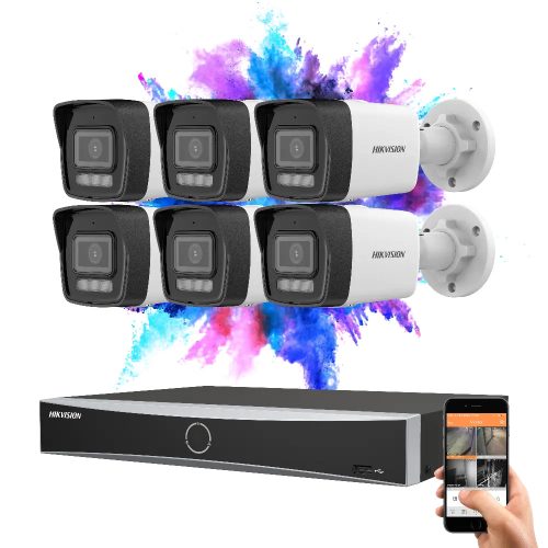 Hikvision 6-camera IP surveillance system 8MP with colour night vision
