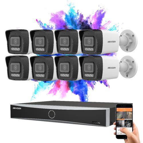Hikvision 8-camera IP security system with 8MP colour night vision