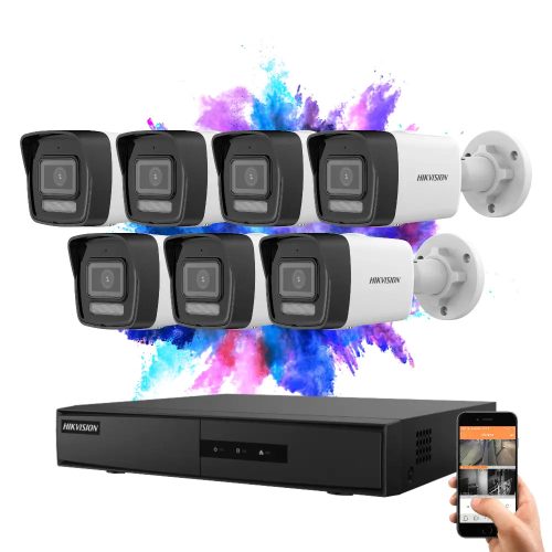 Hikvision 7-camera IP security system with 4MP colour night vision