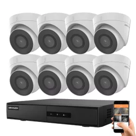 Hikvision 8 dome security IP camera system 2MP Full HD