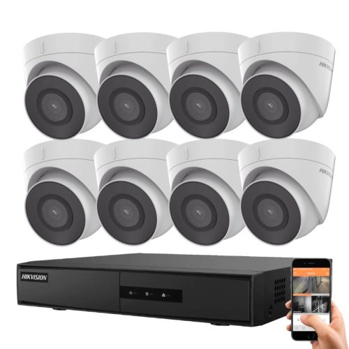 Hikvision 8 dome security IP camera system 2MP Full HD