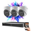 Hikvision 3-dome security IP camera system 8MP with colour night vision
