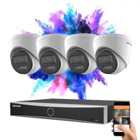   Hikvision 4 dome security camera IP system 8MP with colour night vision