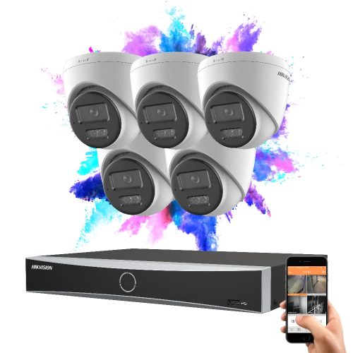 Hikvision 5 dome security camera IP system 8MP with colour night vision