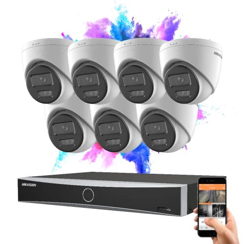 Hikvision 7 dome security camera IP system 8MP with colour night vision