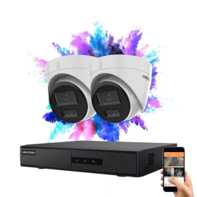   Hikvision 2 dome security camera IP system 4MP with color night vision