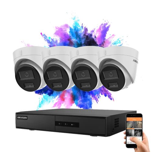 Hikvision 4 dome security camera IP system 4MP with color night vision