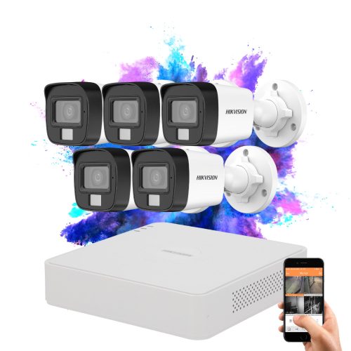 Hikvision TurboHD-TVI 5-camera security system with 2MP colour night vision