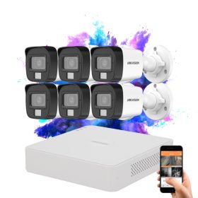   Hikvision TurboHD-TVI 6-camera surveillance system with 2MP colour night vision