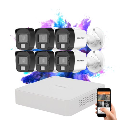 Hikvision TurboHD-TVI 6-camera surveillance system with 2MP colour night vision