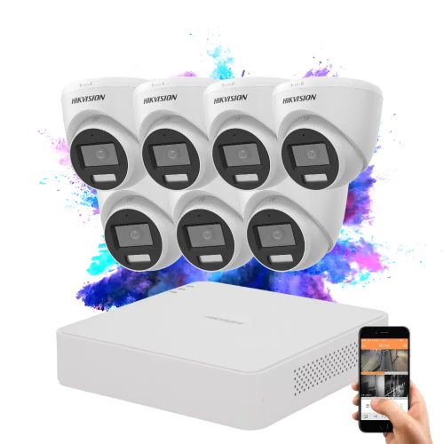 Hikvision TurboHD-TVI 7-camera dome system 5MP with colour night vision