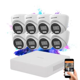   Hikvision TurboHD-TVI 8-camera dome surveillance system 5MP with colour night vision