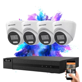   Hikvision HiLook TurboHD-TVI 4-camera dome surveillance system 5MP with color night vision