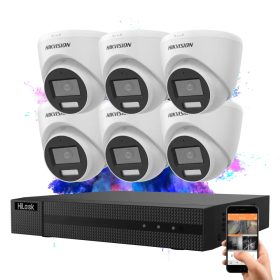   Hikvision HiLook TurboHD-TVI 6-camera dome system with 5MP colour night vision