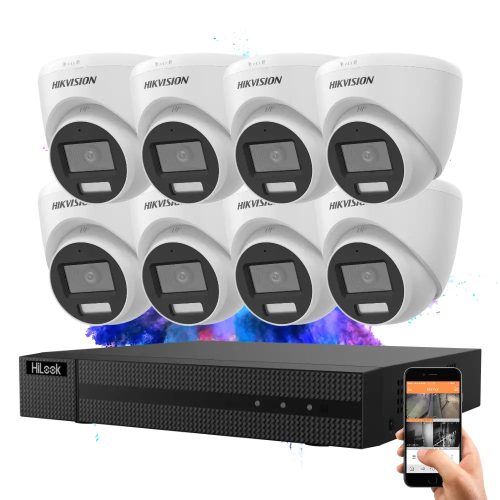 Hikvision HiLook TurboHD-TVI 8-camera dome CCTV system 5MP with color night vision