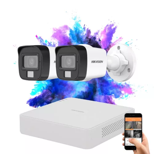 Hikvision TurboHD-TVI 2-camera security system 5MP with colour night vision