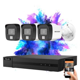   Hikvision HiLook TurboHD-TVI 3-Camera System 5MP with Color Night Vision