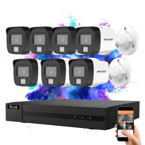 Hikvision HiLook TurboHD-TVI 7-camera surveillance system 5MP with color night vision
