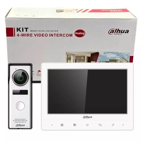 Dahua KTA02 analog video door phone kit for 1 apartment, 4-wire, 7" LCD (VTH1020J + VTO1000J)