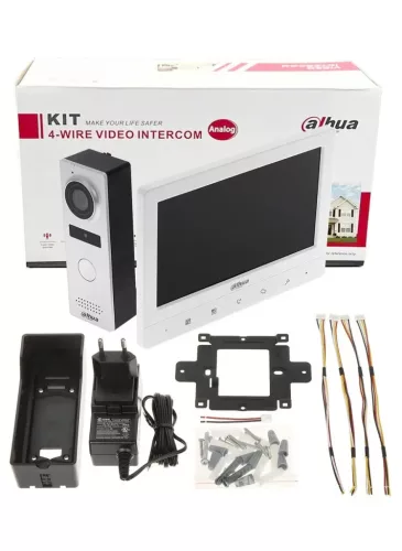 Dahua KTA02 analog video door phone kit for 1 apartment, 4-wire, 7" LCD (VTH1020J + VTO1000J)