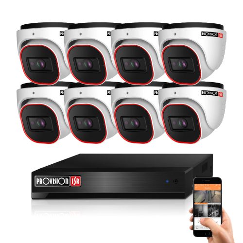 Provision AHD-36 Dome 8 camera CCTV system 2MP 5x ZOOM
