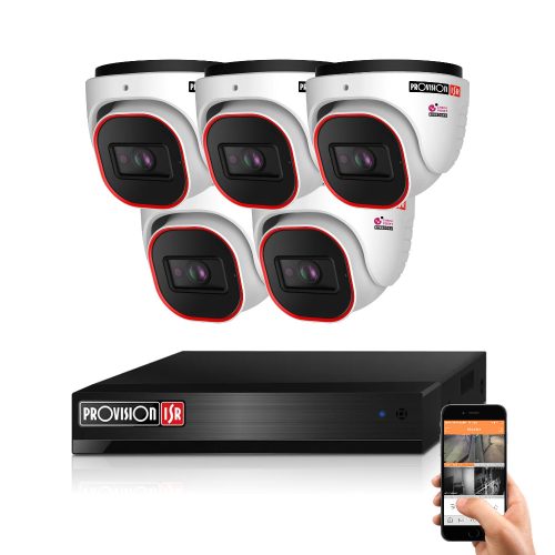 Provision 5 dome security IP camera system 2MP