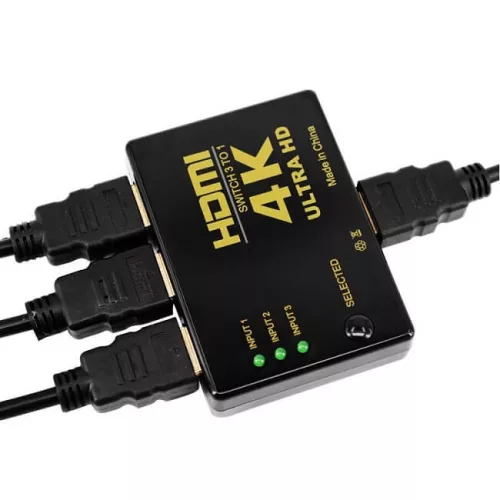 RM309 4K HDMI switch with 3 inputs and remote control