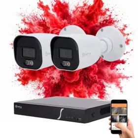   Safire 2 biztonsági kamerás IP kamera rendszer 8MP színes éjszakai képpel