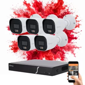   Safire 5 biztonsági kamerás IP kamera rendszer 8MP színes éjszakai képpel