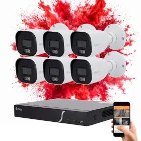   Safire 6 biztonsági kamerás IP kamera rendszer 8MP színes éjszakai képpel