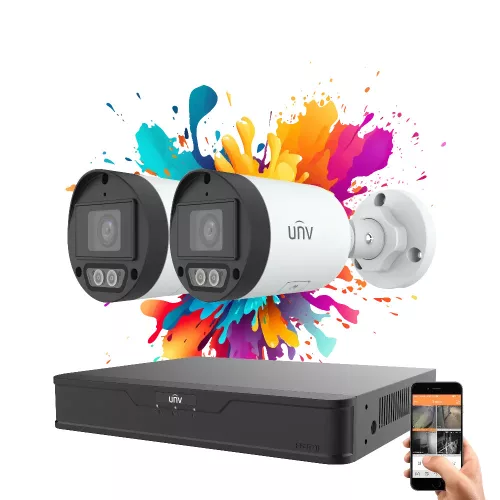 Uniview 2-camera IP surveillance system 4MP with color night vision