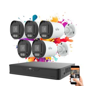   Uniview 5-camera IP surveillance system with 4MP resolution and colour night vision