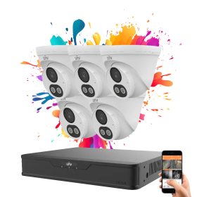   Uniview 5 dome camera IP surveillance system with 4MP colour night vision